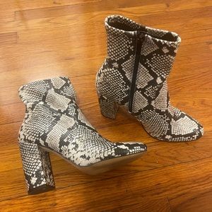 Aldo snakeskin booties
